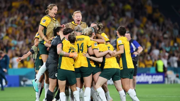 Australiens Fußballerinnen stehen im WM-Halbfinale. - © Tertius Pickard/AP/dpa