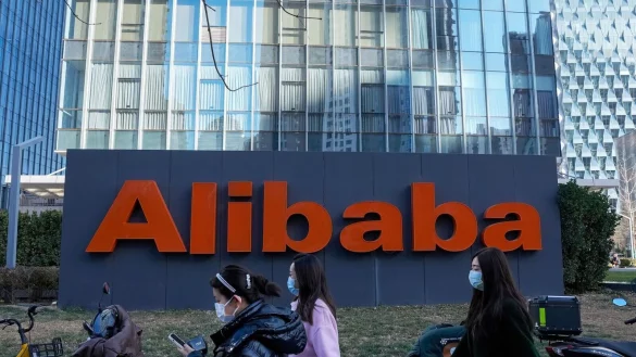 Die B&uuml;ros des chinesischen E-Commerce-Unternehmens Alibaba in Peking. - &copy; Andy Wong/AP/dpa