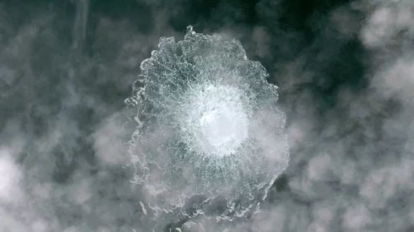 Blick auf das Nord-Stream-1-Gasleck in der Ostsee am 29. September 2022. - &copy; -/ESA/dpa