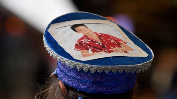 Nat&uuml;rlich haben alle Fans des King of Rock \\\'n\\\' Roll etwas mit Elvis am Hut - manche aber mehr als andere. - &copy; Bianca De Marchi/AAP/dpa