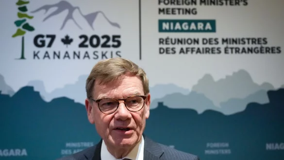 Au&szlig;enminister Johann Wadephul (CDU) &auml;u&szlig;ert sich am Rande des Treffens der Au&szlig;enminister der G7-Runde wirtschaftsstarker Demokratien. In Kanada ist der Gaza-Friedensplan eines der Hauptthemen. - &copy; Soeren Stache/dpa