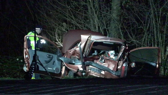 Rettungskr&auml;fte haben den lebensbedrohlich verletzten 57-J&auml;hrigen und seine Beifahrerin geborgen und in eine Klinik gebracht. - &copy; Justin Brosch/dpa