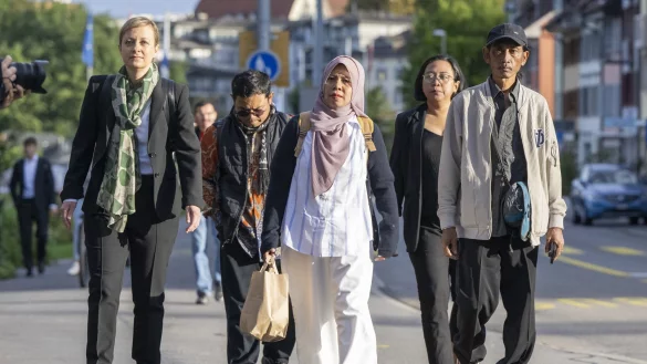 Zwei der Kl&auml;ger sprachen im September pers&ouml;nlich vor dem Schweizer Gericht. (Archivbild) - &copy; Urs Flueeler/KEYSTONE/dpa