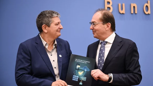 Die Pr&auml;sidentin des Bundesamtes f&uuml;r Sicherheit in der Informationstechnik (BSI), Claudia Plattner, war von der fr&uuml;heren Bundesinnenministerin, Nancy Faeser (SPD), ernannt worden. - &copy; Britta Pedersen/dpa