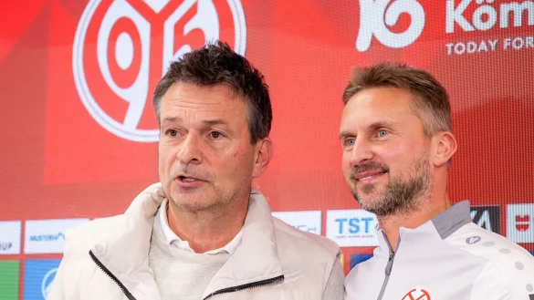 Sportvorstand Christian Heidel und Interimscoach Benjamin Hoffmann: Geht\\\'s mit Mainz nun aufwärts? - © Torsten Silz/dpa