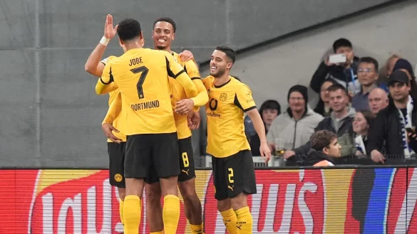 Dortmund jubelt in Kopenhagen. - © Marcus Brandt/dpa