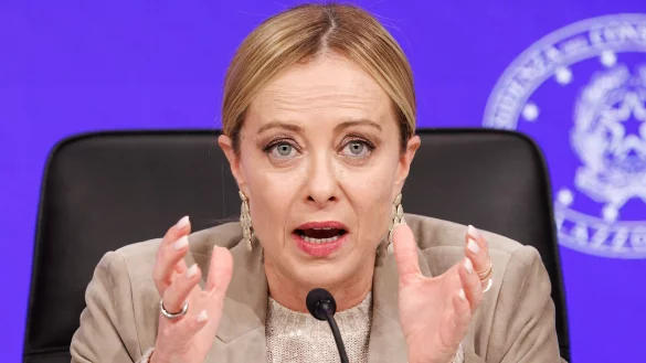 Italiens rechte Ministerpr&auml;sidentin Giorgia Meloni treibt den Umbau der Justiz voran. (Archivbild) - &copy; Roberto Monaldo/LaPresse/AP/dpa