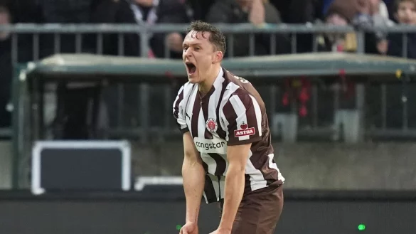 Große Freude: St. Paulis Martijn Kaars stellt gegen Heidenheim seine Torjäger-Qualitäten unter Beweis. - © Marcus Brandt/dpa