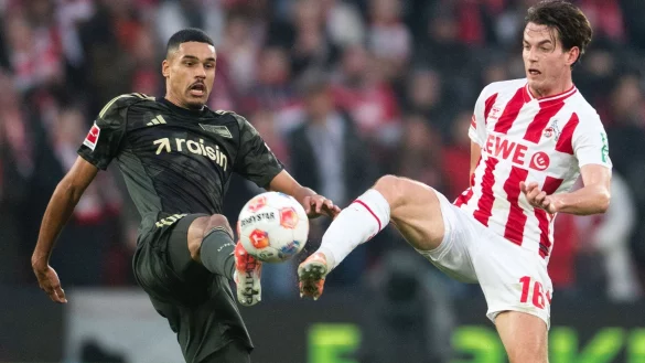 K&ouml;lns Kakub Kaminski (r) hatte in der ersten H&auml;lfte zwei Chancen. - &copy; Marius Becker/dpa