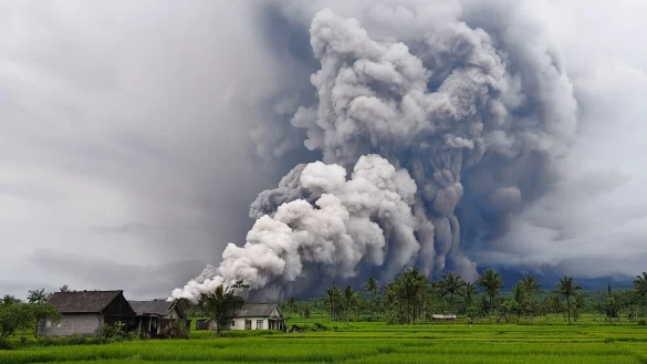 Die Asches&auml;ule war zwei Kilometer hoch. - &copy; Dwi Sasongko/XinHua/dpa