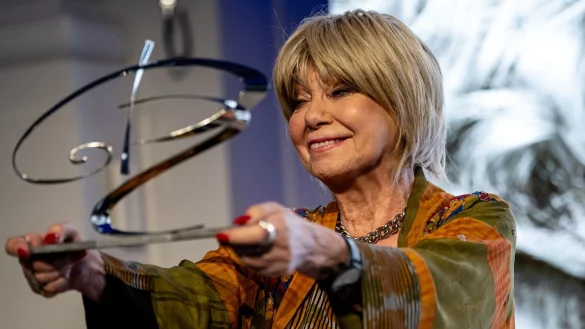 Judy Winter, Schauspielerin, reagiert auf den G&ouml;tz-George-Preis 2025. - &copy; Fabian Sommer/dpa