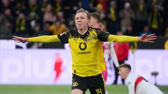 Maximilian Beier könnte im Pokal gegen Leverkusen wieder für Borussia Dortmund spielen. (Archivfoto) - © Bernd Thissen/dpa