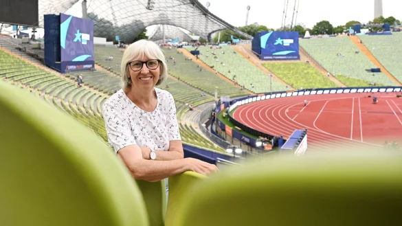 Im M&uuml;nchner Olympiastadion gewann Annegret Richter 1972 Gold mit der bundesdeutschen Sprint-Staffel. - &copy; Angelika Warmuth/dpa