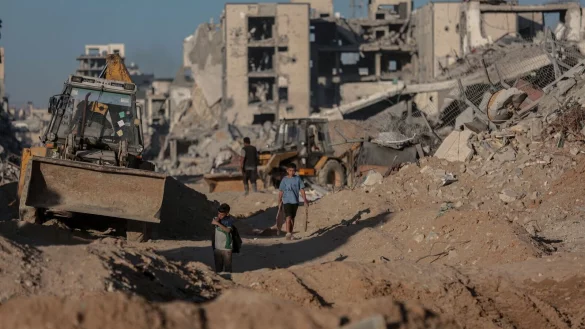 Zerst&ouml;rte Geb&auml;ude s&uuml;dlich der Stadt Gaza. (Archivbild) - &copy; Omar Ashtawy/APA Images via ZUMA Press Wire/dpa