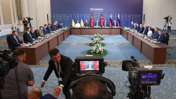 Zuletzt trafen sich Unterh&auml;ndler Kiews und Moskaus im Sommer, um &uuml;ber Schritte zur Beendigung des Kriegs in der Ukraine zu sprechen. (Archivbild) - &copy; Alexander Ryumin/TASS via ZUMA Press/dpa