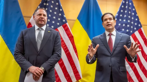 Die Ukraine könnte US-Außenminister Marco Rubio zufolge mehr Bedenkzeit bekommen. - © Martial Trezzini/KEYSTONE/dpa