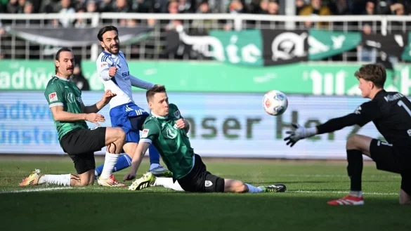 M&uuml;nster und Schalke lieferten sich ein spannendes Spiel. - &copy; Fabian Strauch/dpa