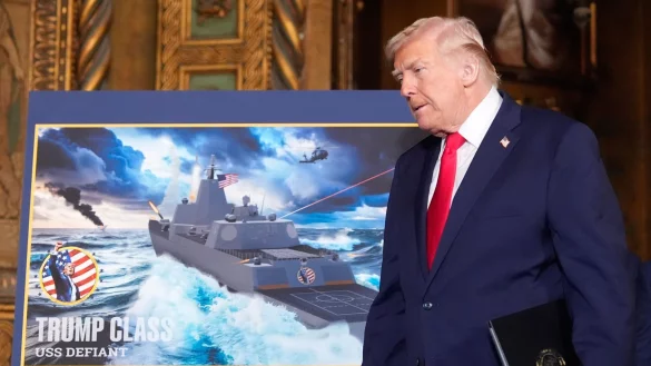 Trump k&uuml;ndigt den Bau von neuen Schlachtschiffen an. - &copy; Alex Brandon/AP/dpa