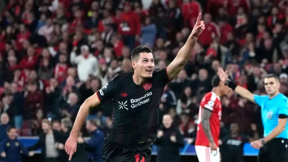 Patrik Schick k&ouml;pfte Bayer zum Sieg - &copy; Ana Brigida/AP/dpa