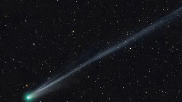 «Lemmon» zieht über den Nachthimmel. - © Brennan Gilmore/Brennan Gilmore/AP/dpa