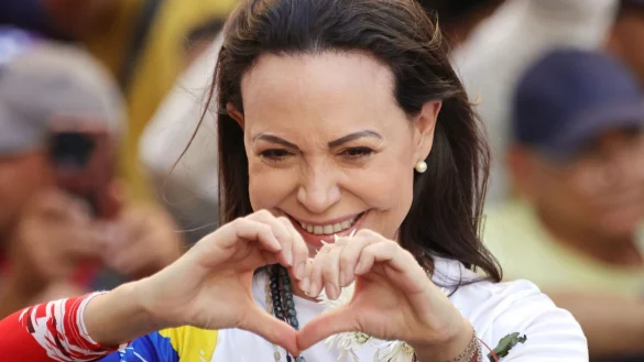 Die venezolanische Oppositionsf&uuml;hrerin Mar&iacute;a Corina Machado. (Archivbild) - &copy; Jesus Vargas/dpa