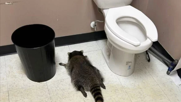 Nach seiner Spritztour war erst einmal Ausnüchterung angesagt, bevor der Waschbär zurück in die Wildnis durfte. (Handout). - © Uncredited/Hanover County Protection/AP/dpa