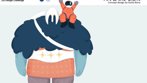 So k&ouml;nnte das Maskottchen f&uuml;r die &laquo;Artemis 2&raquo;-Mission aussehen. - &copy; Giulia Bona/Freelancer/Nasa /dpa