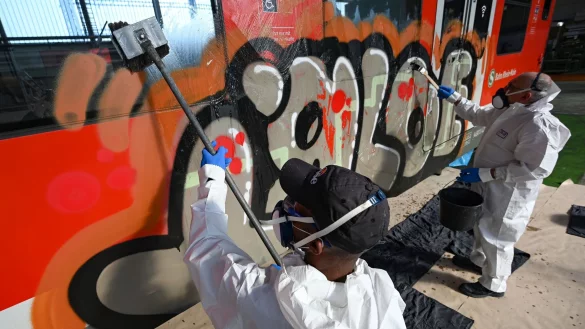 Schmierereien verursachen Millionen-Sch&auml;den bei der Bahn. (Archivbild) - &copy; Arne Dedert/dpa