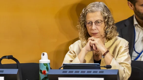 Inger Andersen, Exekutivdirektorin des UN-Umweltprogramms, stellte den globalen Umweltausblick vor. (Archivbild) - © Salvatore Di Nolfi/KEYSTONE/dpa