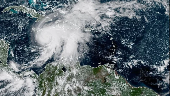 Hurrikan «Melissa» hat die höchste Hurrikan-Kategorie 5 erreicht. - © Uncredited/NOAA via AP/dpa