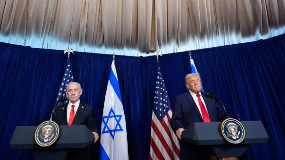 US-Pr&auml;sident Trump und Israels Premier Netanjahu sehen den Iran weiter als Bedrohung. - &copy; Alex Brandon/AP/dpa