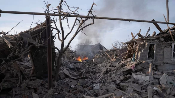 Die Bergarbeiterstadt Pokrowsk im Donezker Gebiet ist seit mehr als einem Jahr umkämpft und mittlerweile stark zerstört. (Archivbild) - © Iryna Rybakova/Ukrainian 93rd Mechanized brigade/dpa