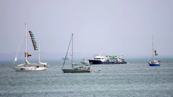 Die israelische Kriegsmarine schickt sich nach Aktivistenberichten an, die Gaza-Flottille vor dem Erreichen ihres Ziels zu stoppen. (Archivbild) - &copy; Str/AP/dpa