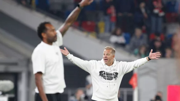 Markus Anfang (l) wird bei Fortuna D&uuml;sseldorf Nachfolger von Daniel Thioune. (Archivbild) - &copy; Roland Weihrauch/dpa