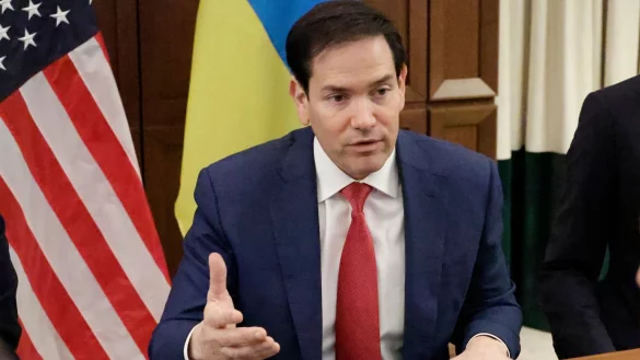 Rubio macht nach den Gesprächen mit der ukrainischen Delegation klar, dass es noch einiges zu tun gebe. - © Terry Renna/AP/dpa