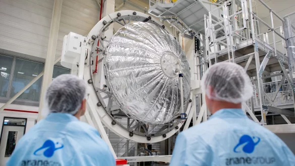 Am Bremer Standort der ArianeGroup wird die Oberstufe der Tr&auml;gerrakete gebaut und integriert. - &copy; Hauke-Christian Dittrich/dpa