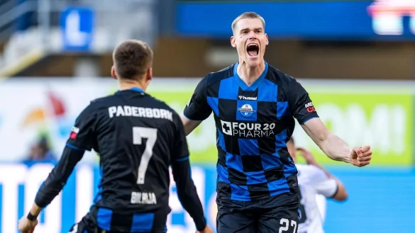 Paderborns Matchwinner Steffen Tigges. - &copy; David Inderlied/dpa