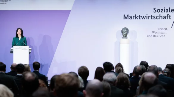 Die B&uuml;ste Ludwig Erhards ist wieder da. - &copy; Carsten Koall/dpa