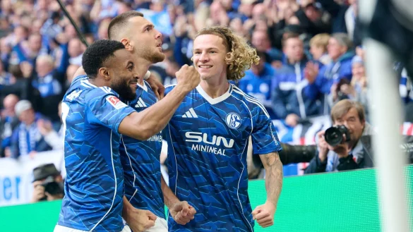 Schalke hatte gegen Elversberg Grund zur Freude. - &copy; Bernd Thissen/dpa