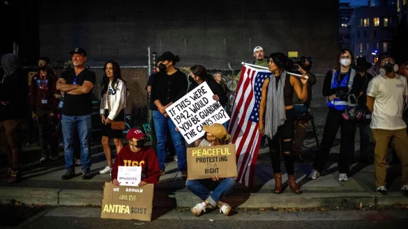 In Portland gibt es Proteste vor einer Einrichtung der Einwanderungsbeh&ouml;rde ICE. (Archivbild) - &copy; Ethan Swope/AP/dpa