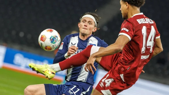 Herthas Kapit&auml;n Fabian Reese l&auml;sst in dieser Saison einige Chancen ungenutzt. - &copy; Andreas Gora/dpa