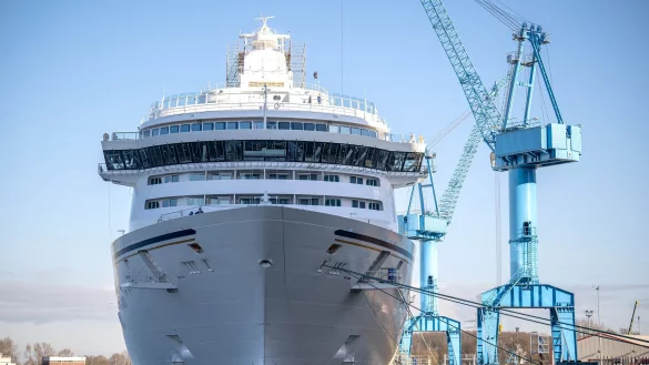 Bund und Land sind mit jeweils 40 Prozent an der Meyer Werft beteiligt. (Archivbild) - © Sina Schuldt/dpa