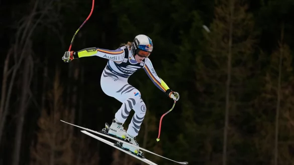 Vierter Sieg der Karriere, zweiter der Saison: Emma Aicher ist obenauf. - &copy; Giovanni Auletta/AP/dpa