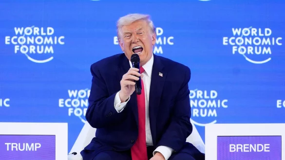 US-Pr&auml;sident Donald Trump spricht rund 70 Minuten in Davos. - &copy; Markus Schreiber/AP/dpa