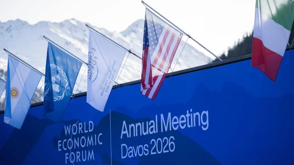 Krisentreffen in Davos: Die Europ&auml;er legen vor beim WEF. - &copy; Gian Ehrenzeller/KEYSTONE/dpa
