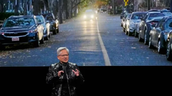 Nvidia will ab 2027 mit einem noch nicht benannten Partner Robotaxis auf die Stra&szlig;e bringen. - &copy; John Locher/AP/dpa