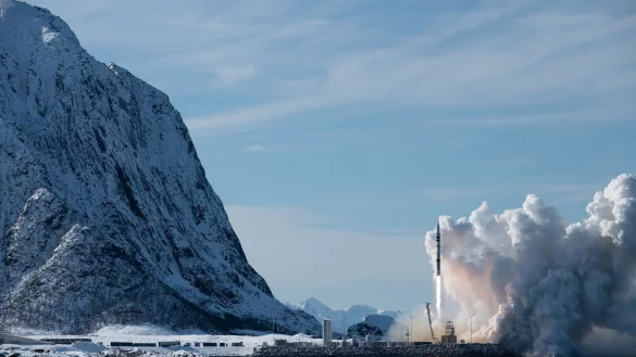 Der erste Testflug der Spectrum-Rakete im M&auml;rz 2025 (Handout) - &copy; -/Isar Aerospace/dpa