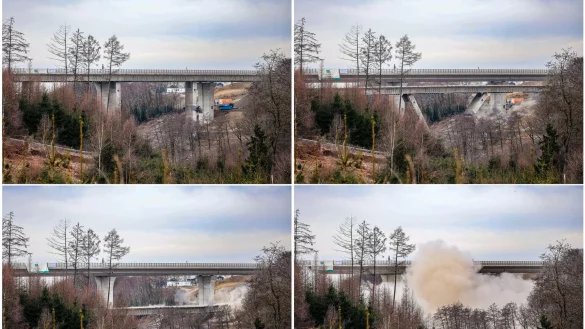 Sprengmeister Michael Schneider hat auch die Sterbecke-Talbr&uuml;cke nach allen Regeln der Kunst zerlegt. - &copy; Christoph Reichwein/dpa