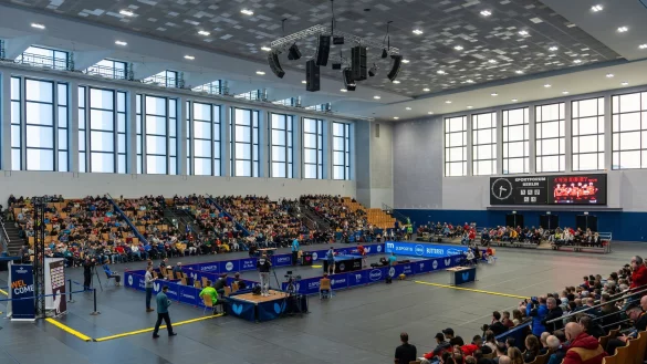 Eine Bundesliga-Premiere: Zum ersten Mal richten die M&auml;nner von Borussia D&uuml;sseldorf und die Frauen des TTC Berlin Eatside einen gemeinsamen Tischtennis-Spieltag aus. - &copy; Soeren Stache/dpa
