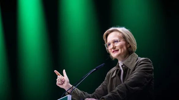 Gr&uuml;nen-Chefin Franziska Brantner spricht sich f&uuml;r mehr Unterst&uuml;tzung aus Deutschland f&uuml;r die Ukraine aus. (Archivbild) - &copy; Moritz Frankenberg/dpa